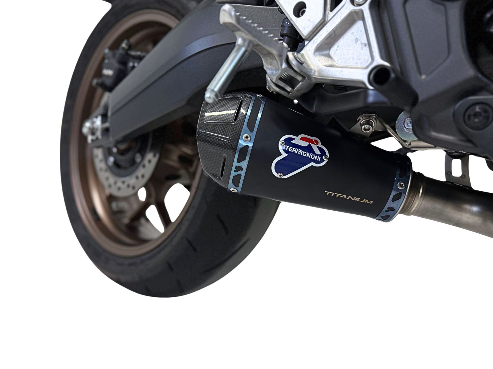 Scarico Completo Termignoni Racing in Titanio Nero con Inserti Blu per HONDA CB 650 R 2020 2025