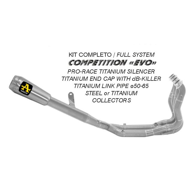 Kit completo Arrow Competition Evo terminale Pro-Race Titanio fondello Titanio full titanium per BMW M 1000 R 2025