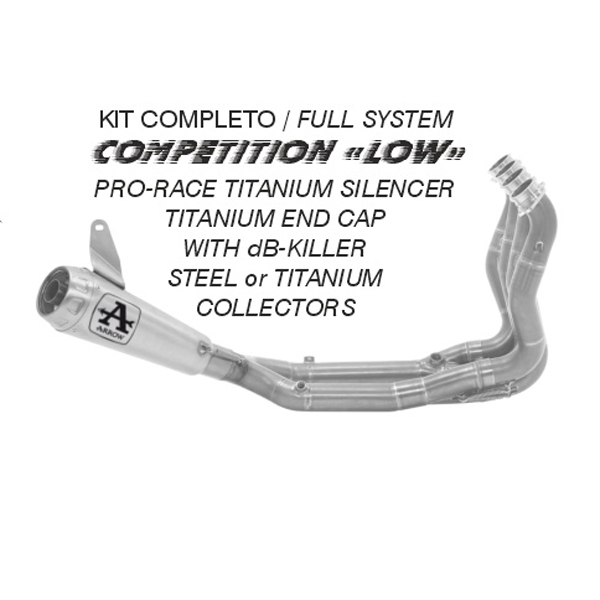 Kit completo Arrow Competition Low terminale Pro-Race Titanio fondello Titanio full titanium per BMW S 1000 RR 2019-2024