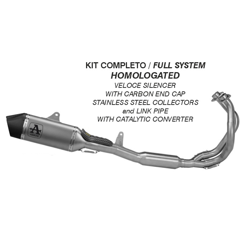 Scarico completo omologato Arrow con terminale Veloce Titanio per KAWASAKI NINJA 650 (35kW) 2024-2025