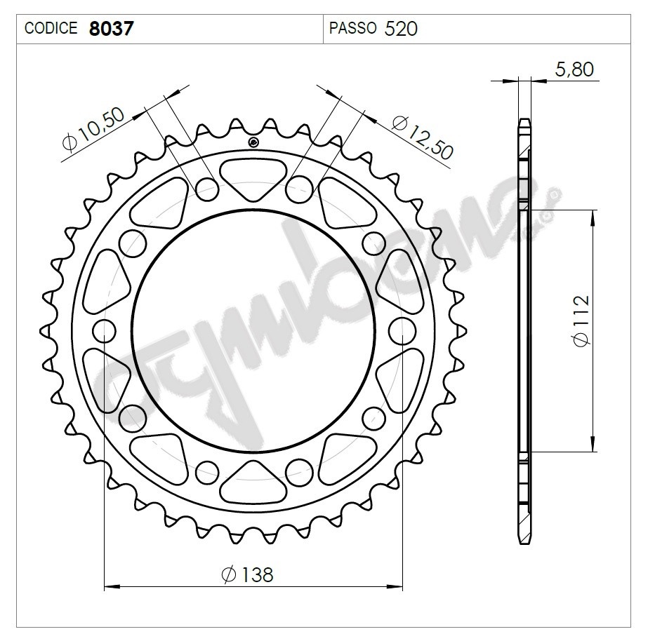 Corona Acciaio 39 Denti DID per HONDA X-ADV 750 2025