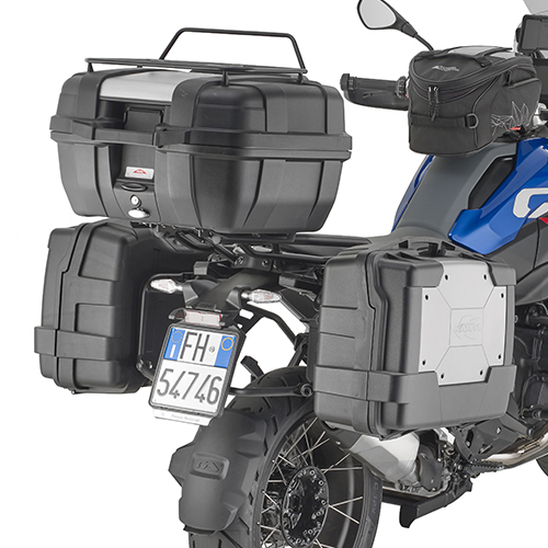 Portavaligie laterale specifico Kappa KL ONE-FIT configurato per valigie MONOKEY per BMW R 1300 GS 2024-2025
