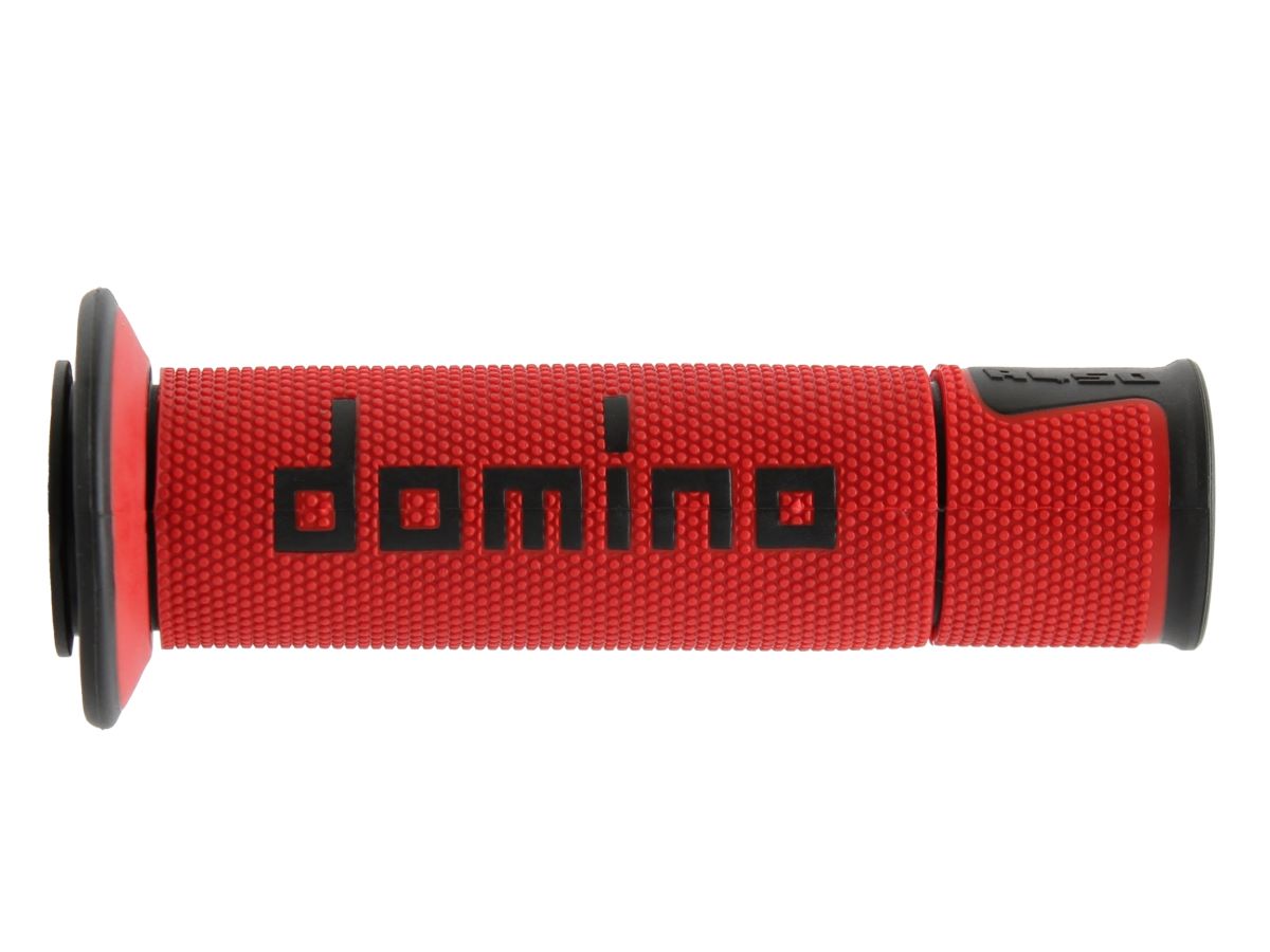 Manopole Domino Racing Rosso-Nero Forate