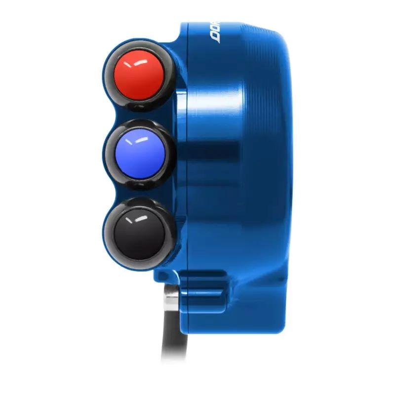 Comando Gas Jetprime con Pulsantiera Integrata Blu con Logo per APRILIA DORSODURO 900 2017-2018