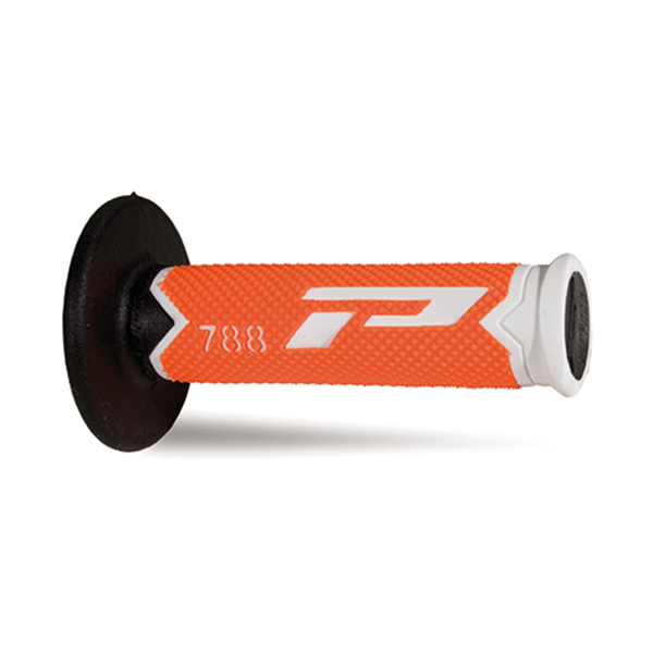 Manopole ProGrip Triple Density Cross Bianco Arancione Nero 788 Offroad