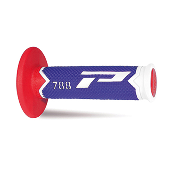 Manopole ProGrip Triple Density Cross Bianco Blu Rosso 788 Offroad