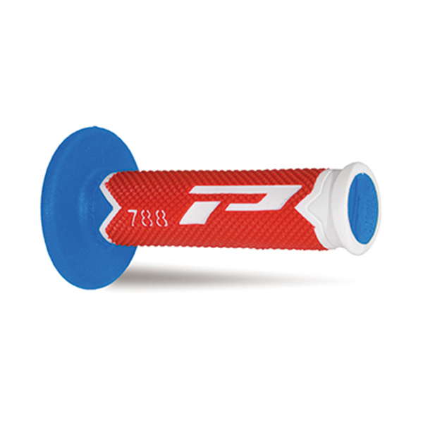 Manopole ProGrip Triple Density Cross Azzurro Rosso Bianco 788 Offroad