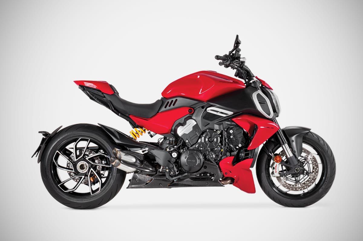 Scarico Zard con Slip-On "Predator" e Collettore Centrale per DUCATI DIAVEL V4 2023-2024