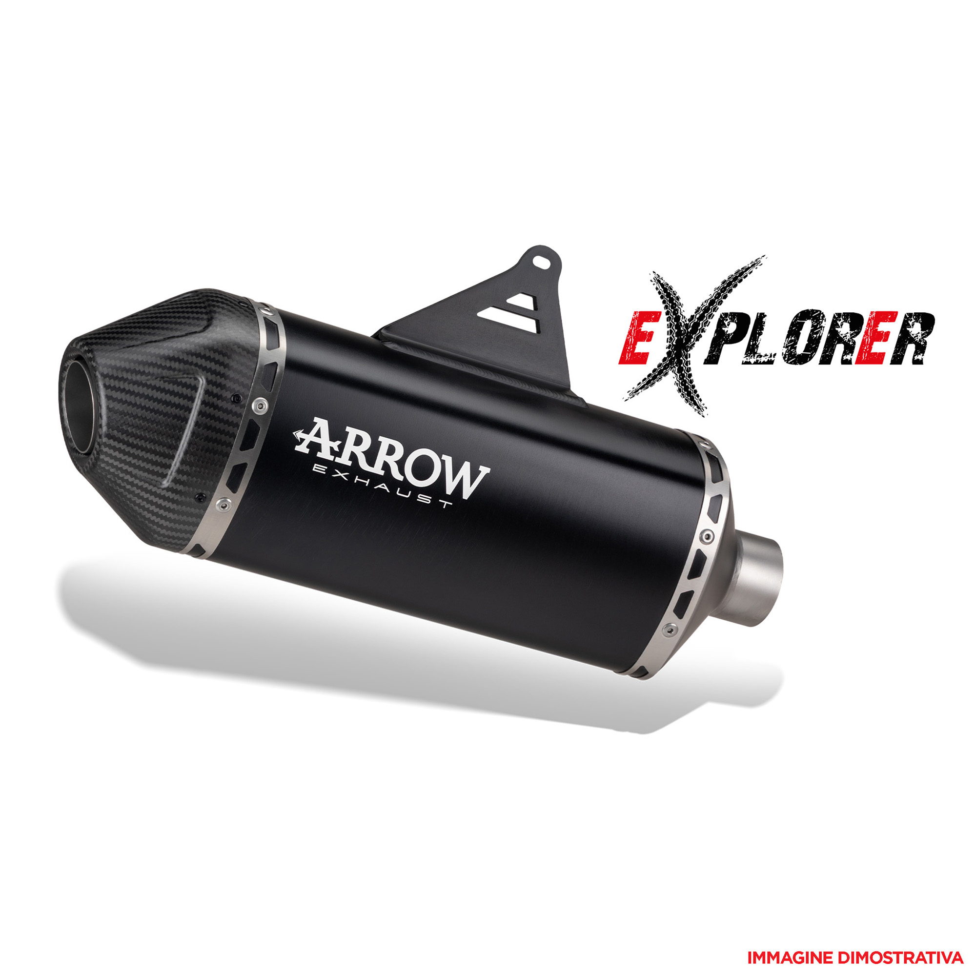 Terminale omologato Arrow Explorer in Acciaio Dark per KAWASAKI KLE 500 2026