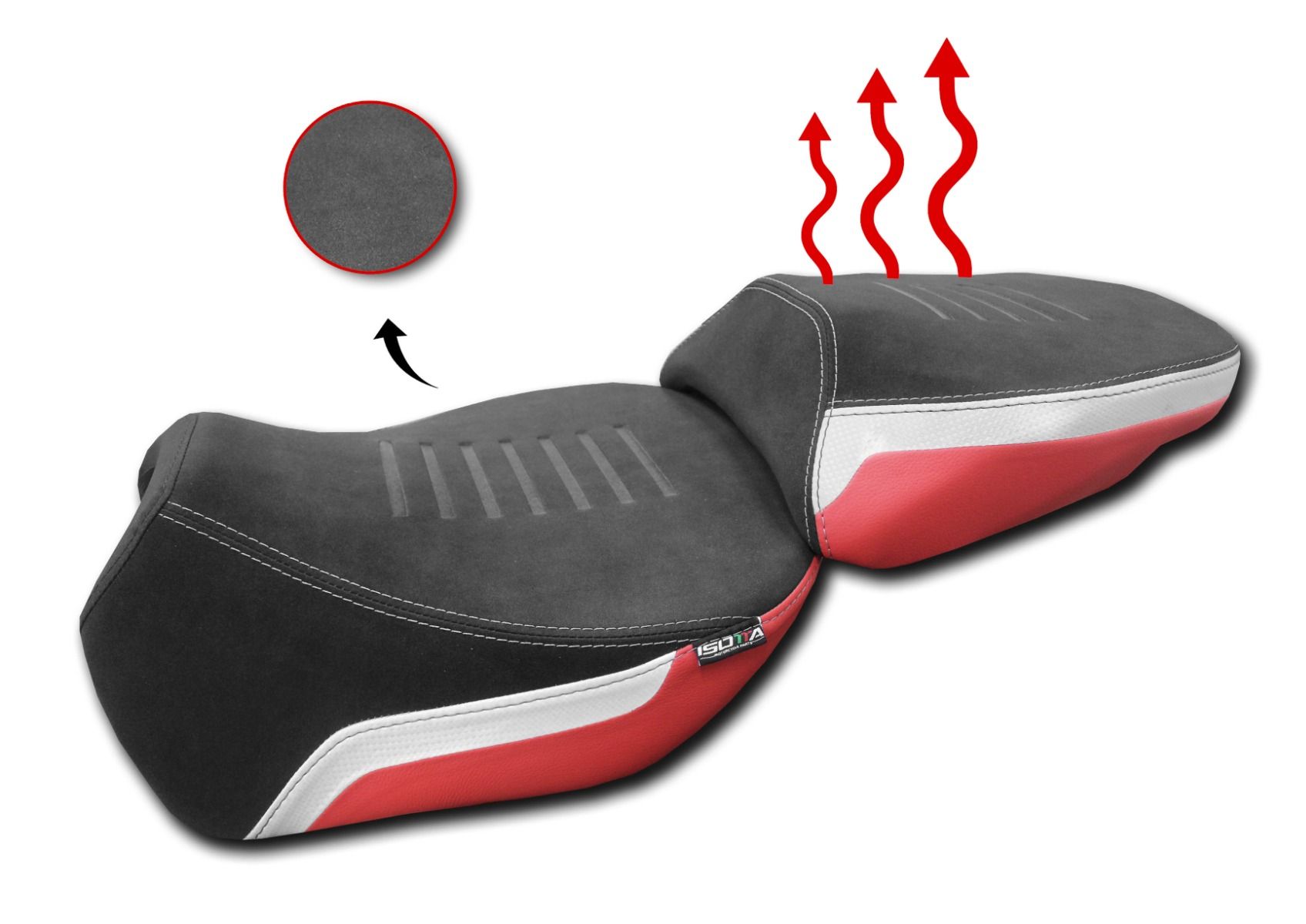 Sella posteriore comfort riscaldata Bianca Isotta per DUCATI MULTISTRADA V4 /S 2022-2025