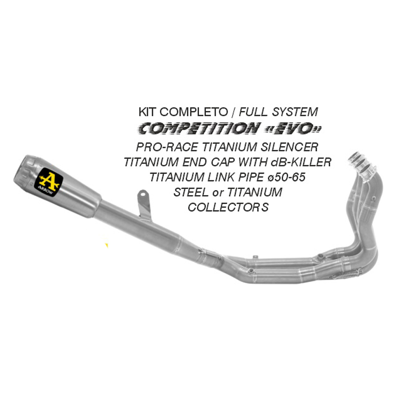 Kit completo Arrow Competition Evo terminale Pro-Race Titanio fondello Titanio per BMW M 1000 RR 2025-2026