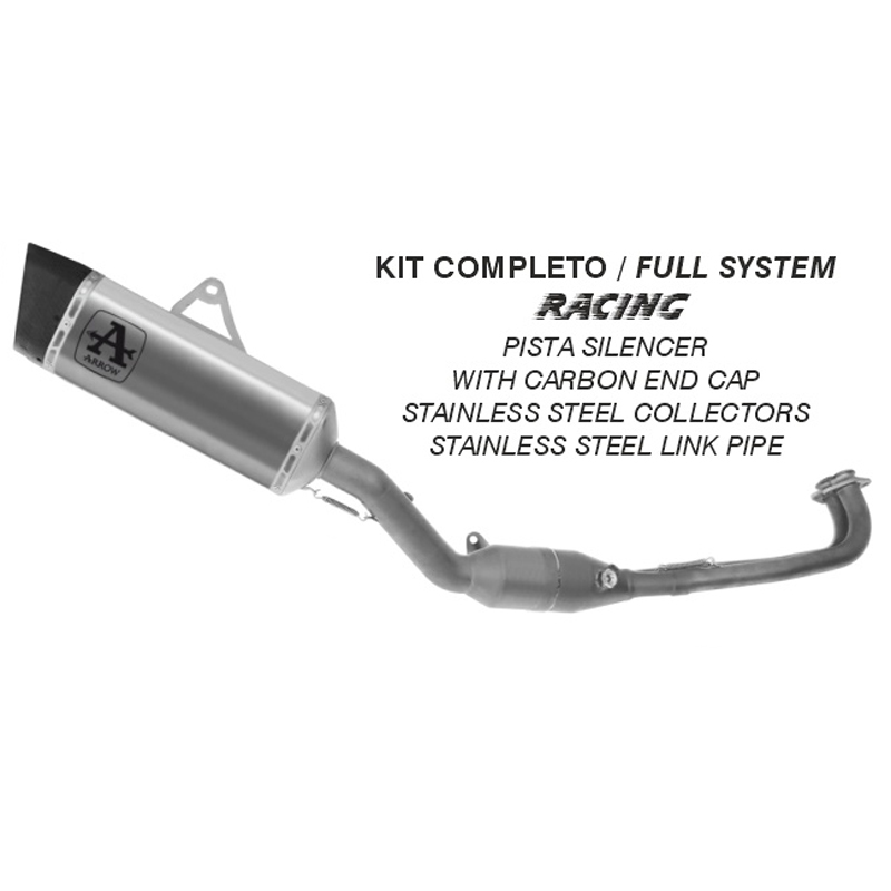 Scarico completo Arrow con terminale racing Pista Alluminio Dark per YAMAHA T-MAX 560 2025-2026