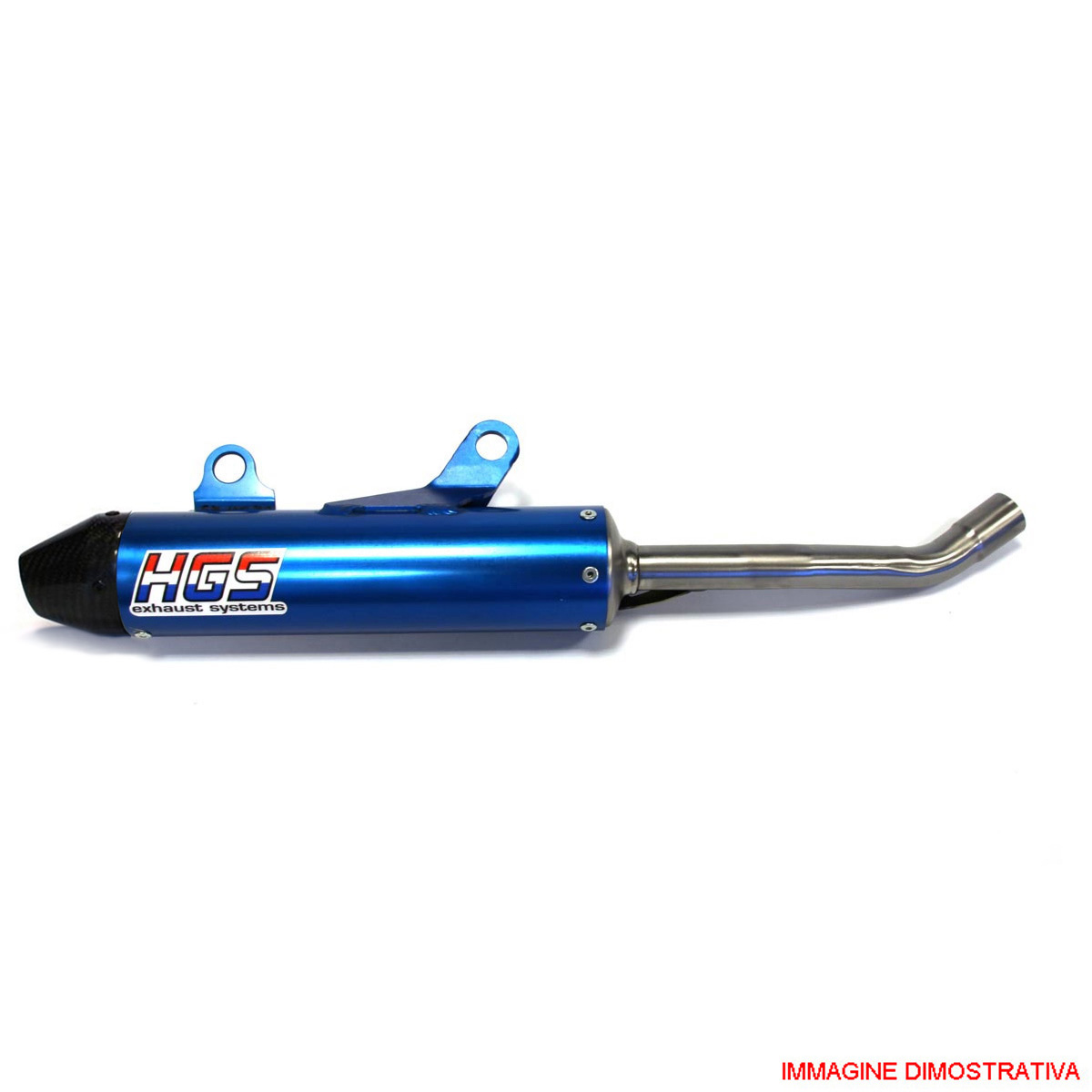 Silenziatore HGS per motori 2 tempi HGS in alluminio blu con fondello in carbonio per KTM SX 65 2009-2015