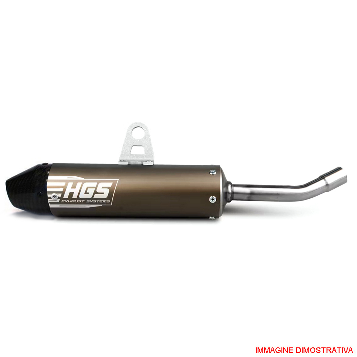 Silenziatore HGS per motori 2 tempi HGS in alluminio grigio con fondello in carbonio per KTM SX 65 2002-2008