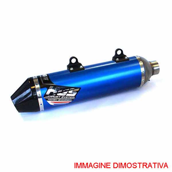 Silenziatore HGS per collettori originali HGS in alluminio blu con fondello in carbonio per KTM SXF 450 2016-2018