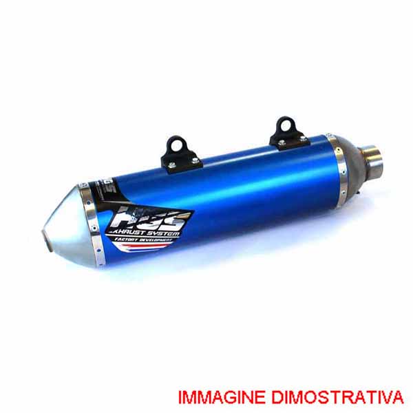 Silenziatore HGS per collettori originali HGS in alluminio blu con fondello in acciaio per KTM EXC-F 450/501 2017-2019