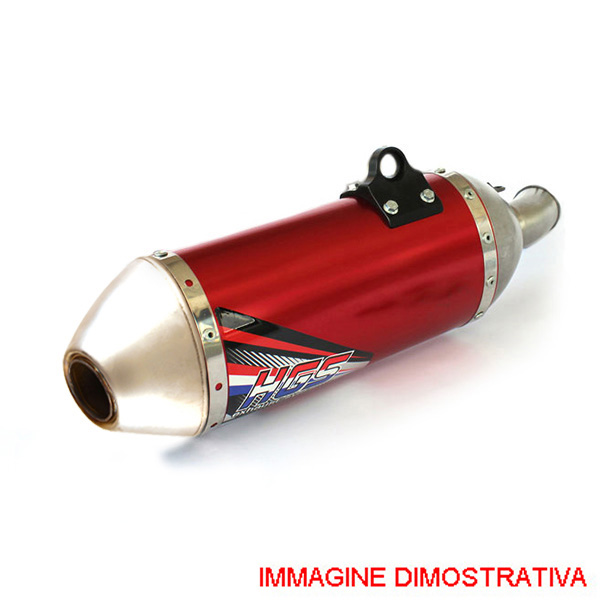 Silenziatore HGS per collettori originali HGS in alluminio rosso con fondello in acciaio per KTM EXC-F 450/501 2017-2019