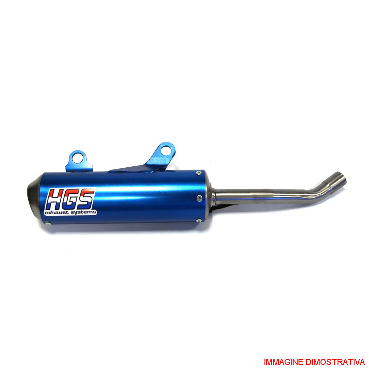 Silenziatore ovale HGS per motori 2 tempi HGS in alluminio blu con fondello in acciaio per YAMAHA YZ 250 2002-2025