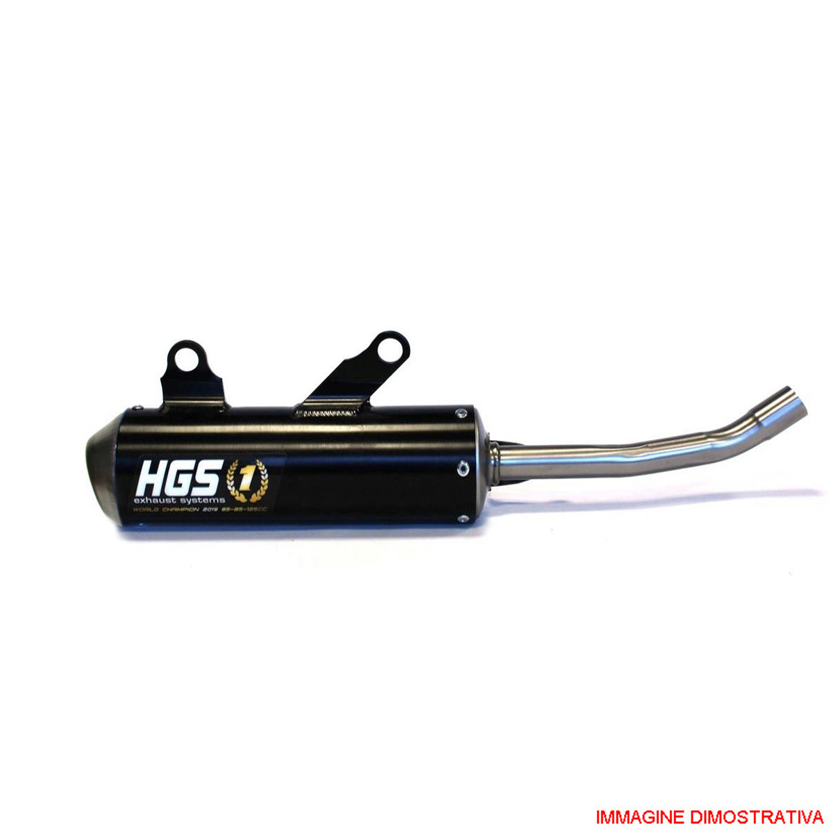 Silenziatore ovale HGS per motori 2 tempi HGS in alluminio nero con fondello in acciaio per YAMAHA YZ 250 2002-2025