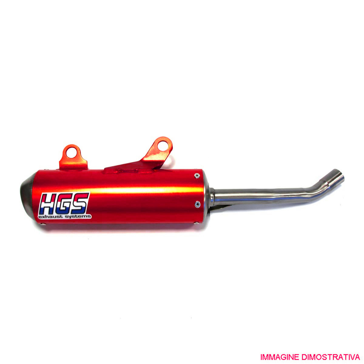 Silenziatore ovale HGS per motori 2 tempi HGS in alluminio rosso con fondello in acciaio per YAMAHA YZ 250 2002-2025