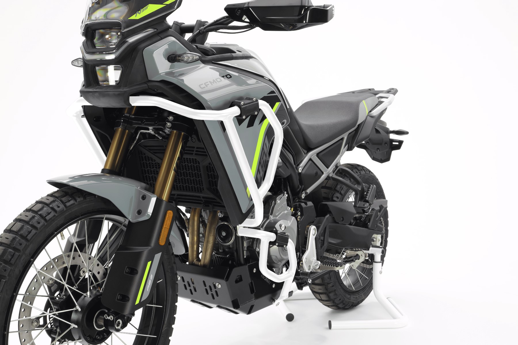 Crash bar superiore in alluminio Bianco Isotta per CFMOTO 450 MT 2024-2025