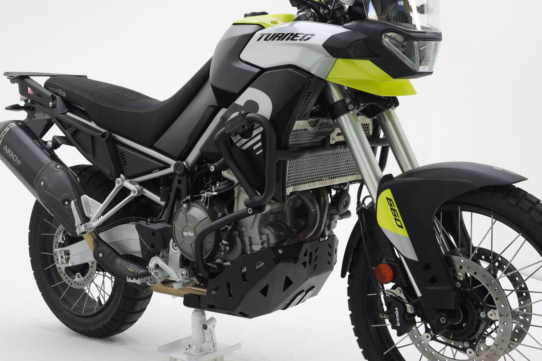 Crash bar in alluminio Nero testurizzato Isotta per APRILIA TUAREG 660 2022-2025