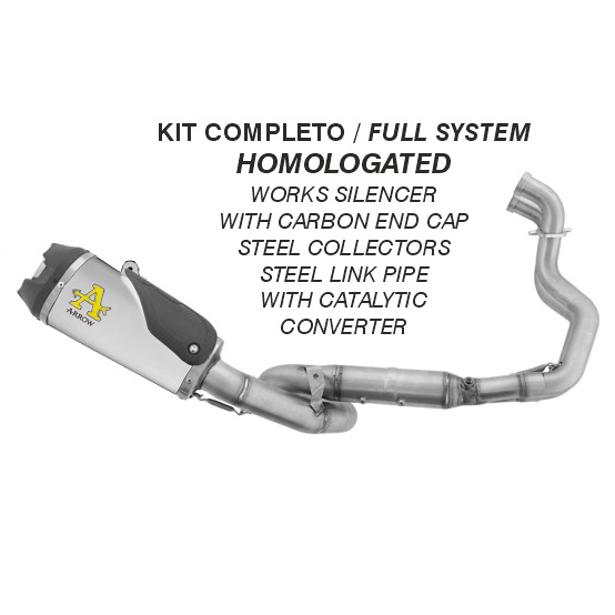 Scarico completo Arrow con terminale Works racing Titanio per SUZUKI GSX-8T 2025-2026