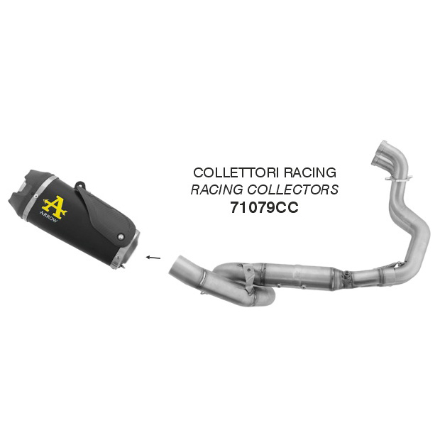 Scarico completo Arrow con collettori decatalizzati e terminale Works omologato Nichrom Dark per SUZUKI GSX-8T 2025-2026