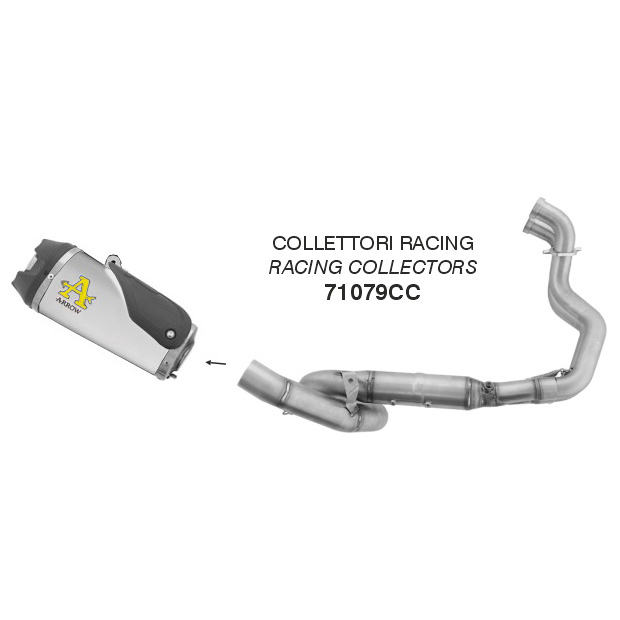 Scarico completo Arrow con collettori decatalizzati e terminale Works omologato Titanio per SUZUKI GSX-8T 2025-2026