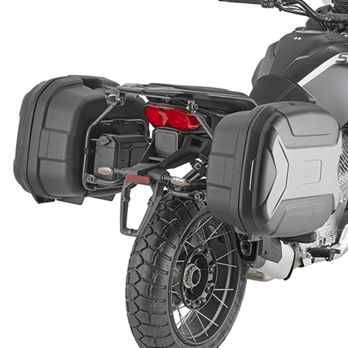 Portavaligie laterale specifico Kappa KL ONE-FIT configurato per valigie MONOKEY per MOTO GUZZI STELVIO V100 2024-2025