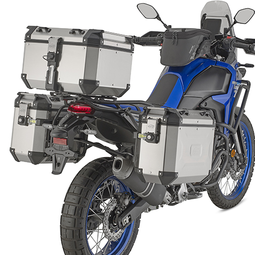 Portavaligie laterale specifico Kappa KL ONE-FIT configurato per valigie MONOKEY CAM-SIDE per YAMAHA TENERE' 700 2025