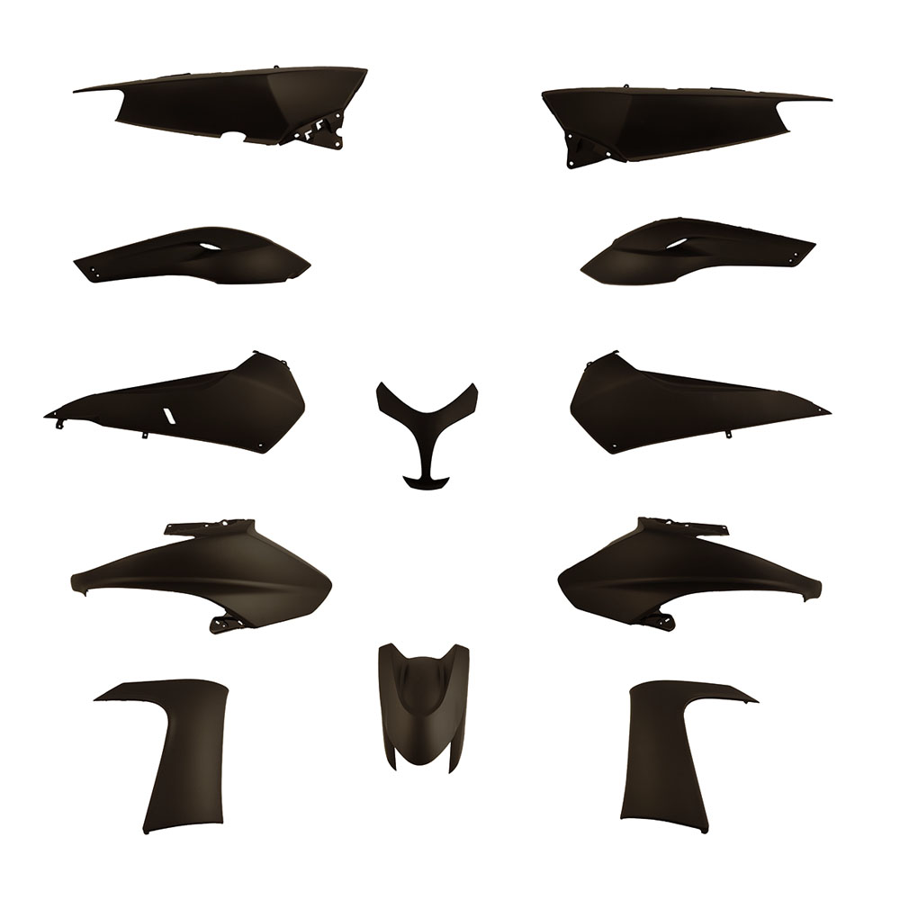 Kit carene stampate ad iniezione Nere Opache per YAMAHA T-MAX 500 2008-2011