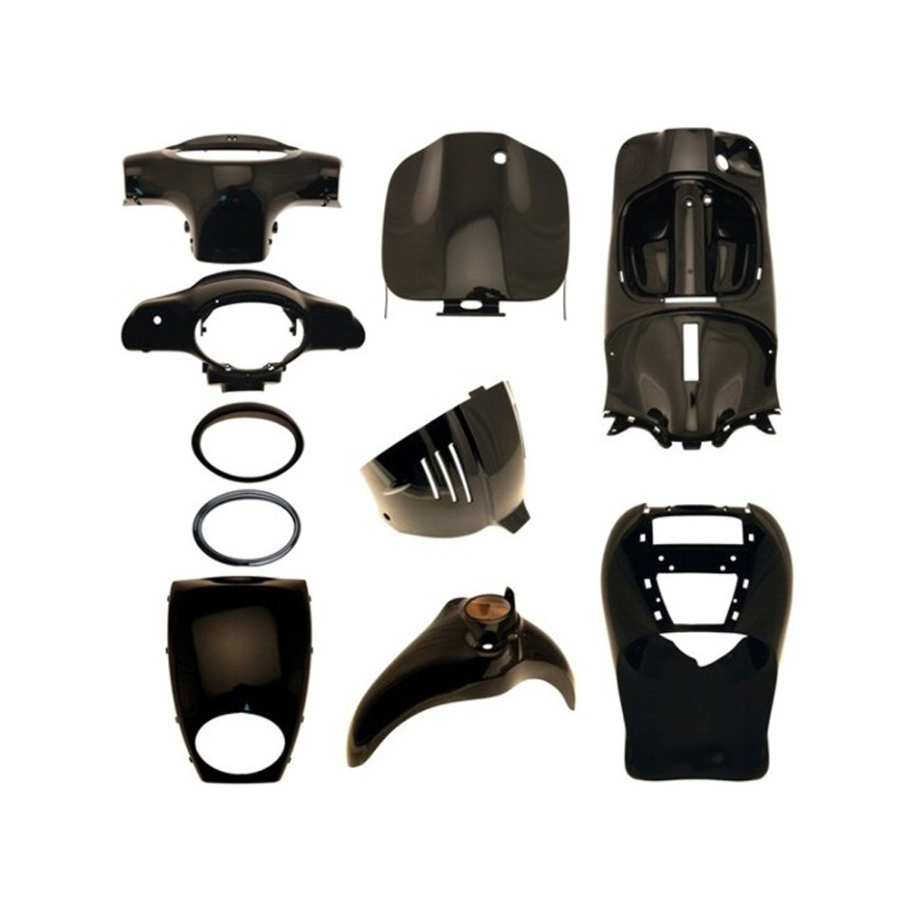 Kit carene stampate ad iniezione Nere per APRILIA SCARABEO 50 2001-2012