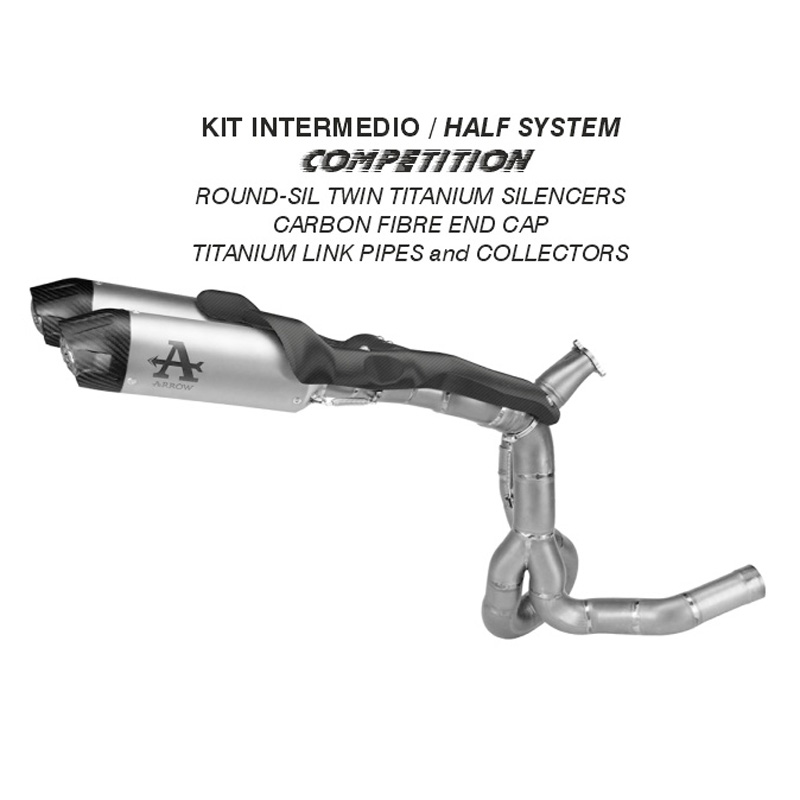Kit intermedio Competition Arrow full Titanium con silenziatori Round-Sil Titanio per DUCATI PANIGALE V2 /S 2025-2026