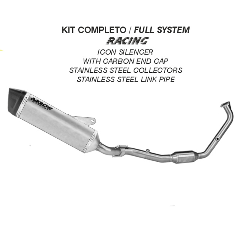 Scarico completo racing Arrow con terminale Icon Titanio per YAMAHA YZF 125 R 2025-2026