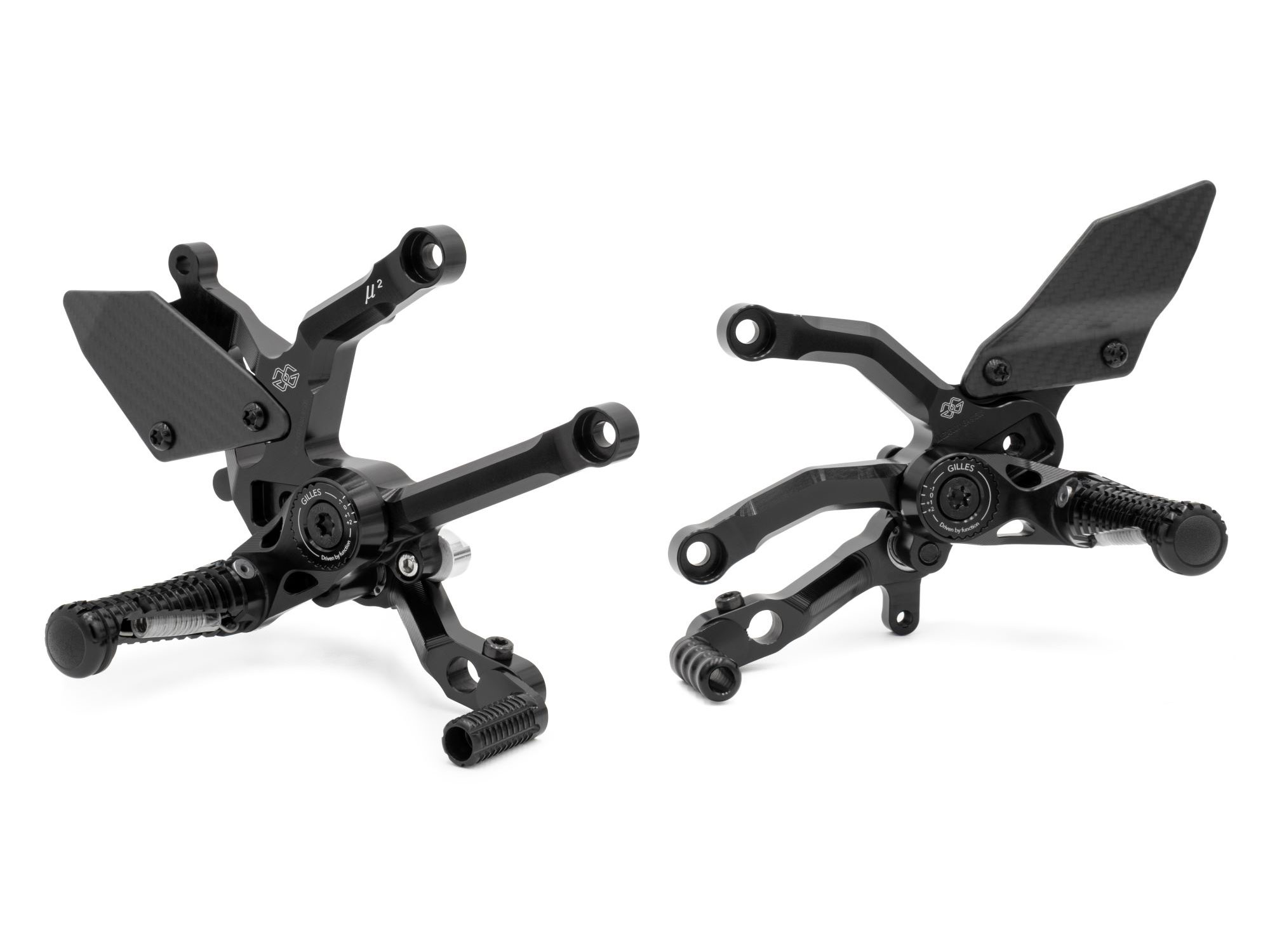 Gruppo pedane Gilles Tooling MUE2 Nera per DUCATI STREETFIGHTER V4 /S 2025-2026