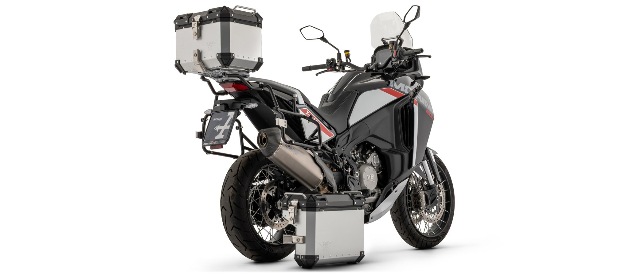 Terminale racing Arrow Sonora Titanio Dark fondello carbonio per MOTO MORINI X CAPE 1200 2026, Immagine 3