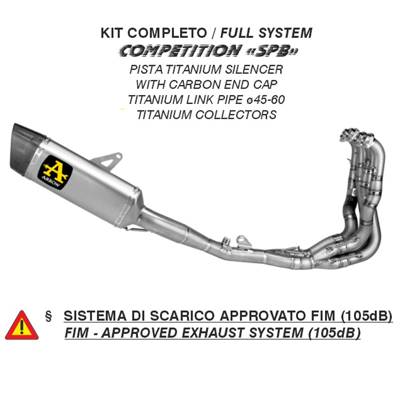 Kit completo Arrow Competition Sport-Bike terminale Pista Titanio full titanium per KAWASAKI ZX 6 R 636 2024-2026
