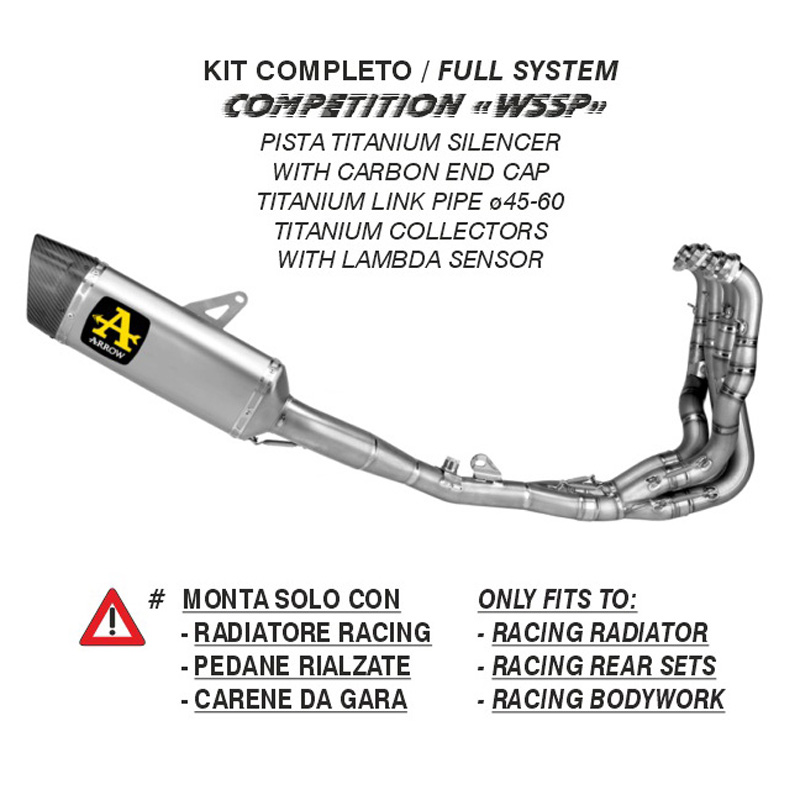 Kit completo Arrow Competition WSSP terminale Pista Titanio full titanium per KAWASAKI ZX 6 R 636 2024-2026