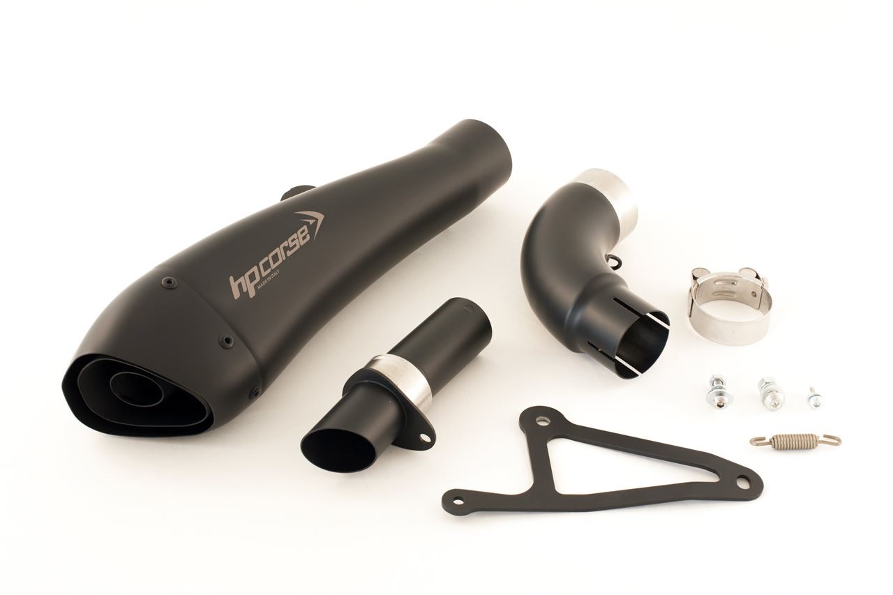 Silenziatore omologato HP Corse Hydroform Black con Raccordo centrale per HONDA CB 1000 R 2008-2017