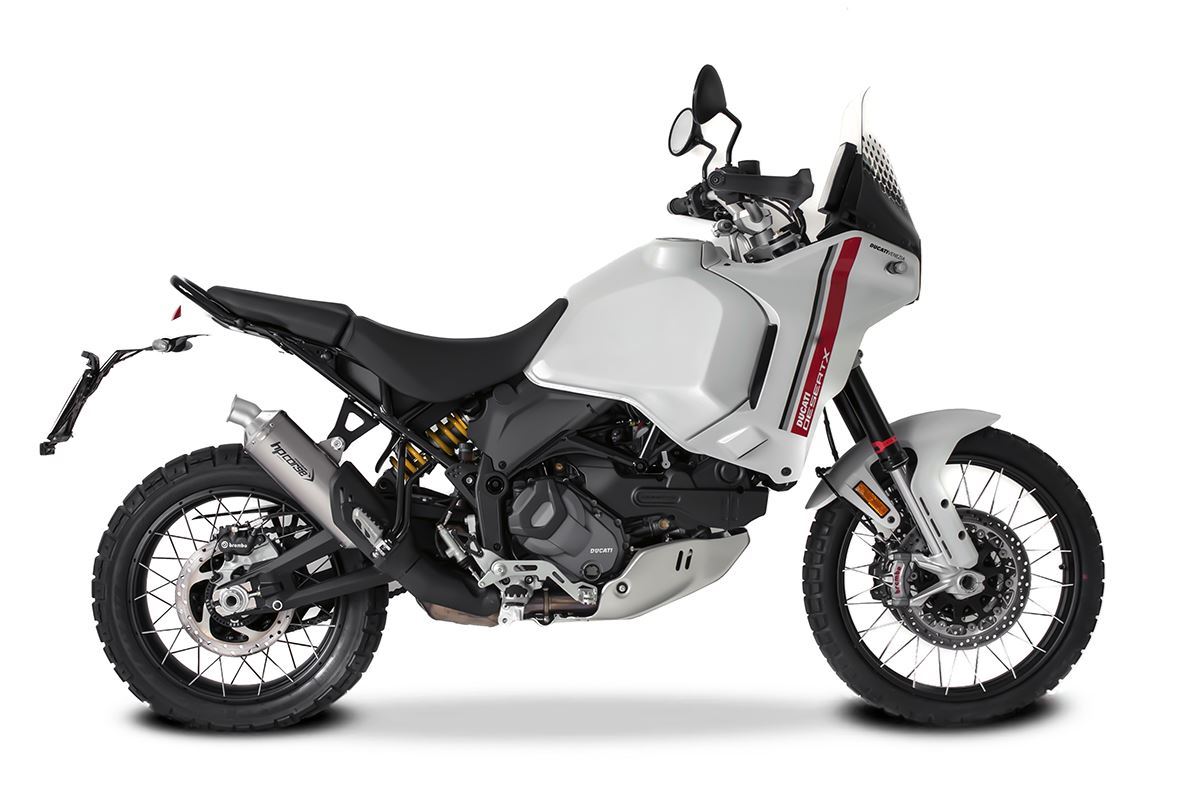 Silenziatore omologato HP Corse SP-1 EVO Short Titanium per DUCATI DESERT X 2022-2024