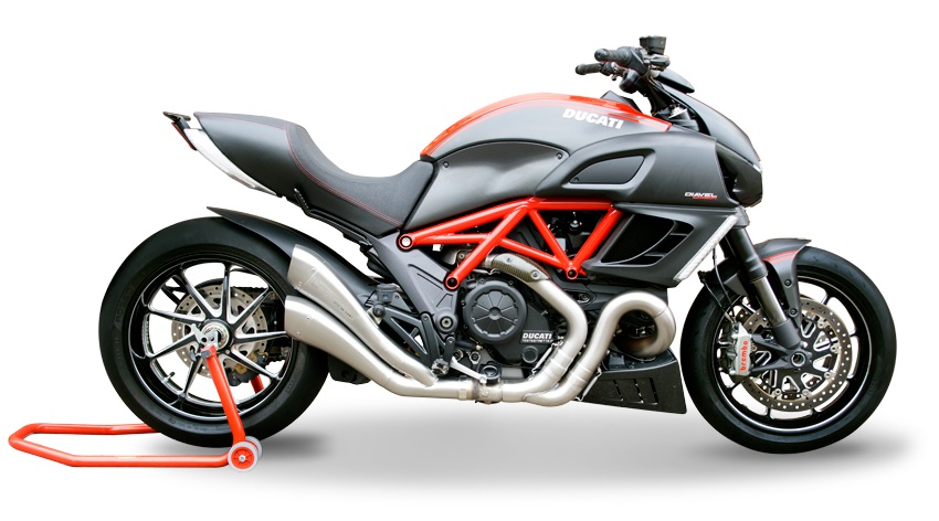 Silenziatore omologato HP Corse Hydroform Satin Evolution Line per DUCATI DIAVEL 1200 2011-2016