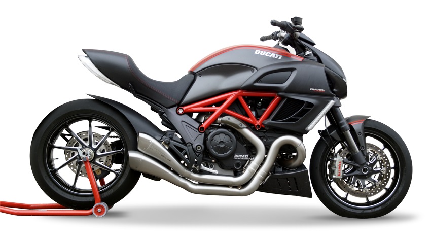 Silenziatore racing HP Corse Hydroform Satin Factory Line per DUCATI DIAVEL 1200 2011-2016
