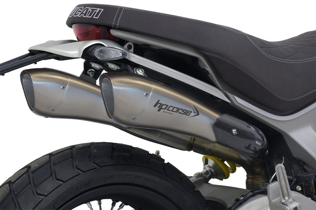 Silenziatore racing HP Corse Hydroform Short Satin per DUCATI SCRAMBLER 1100 2018-2020