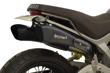 Silenziatore racing HP Corse Hydroform Short Black per DUCATI SCRAMBLER 1100 2018-2020
