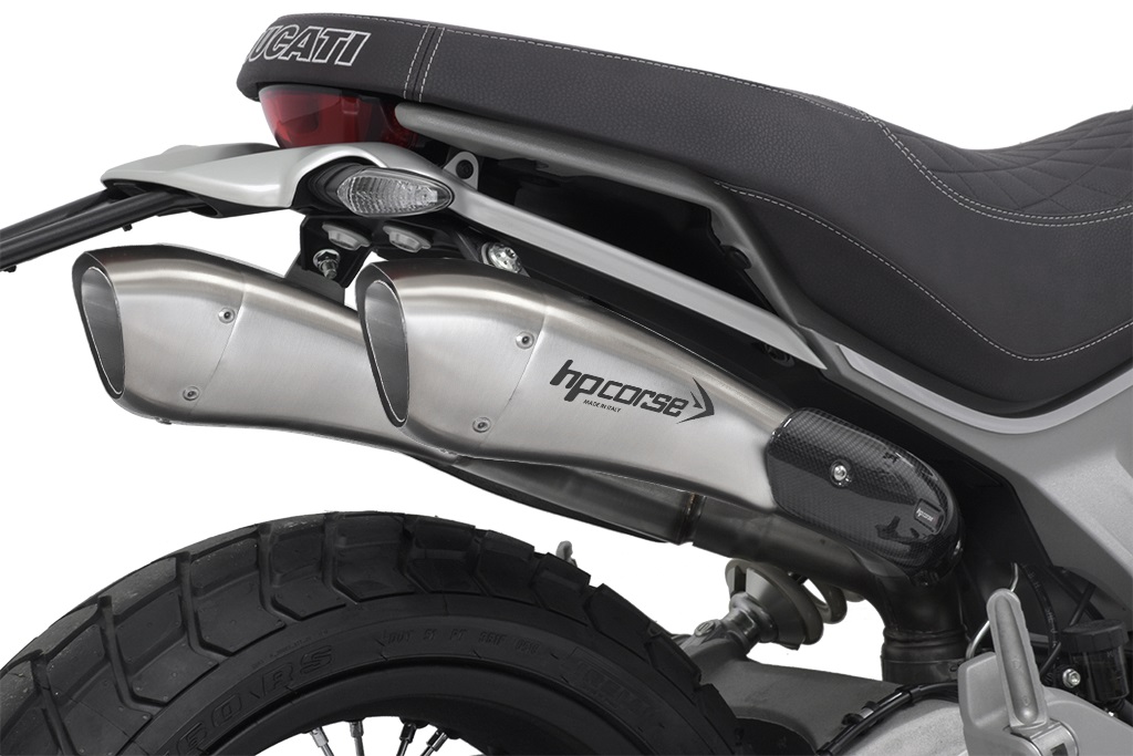 Silenziatore racing HP Corse Hydroform Short Polish per DUCATI SCRAMBLER 1100 2018-2020