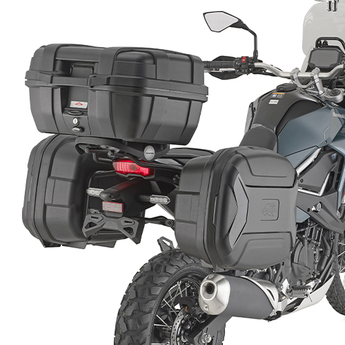 Portavaligie laterale specifico Kappa KL ONE-FIT configurato per valigie MONOKEY per KAWASAKI KLE 500 2026