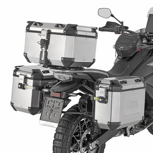 Portavaligie laterale specifico Kappa KL ONE-FIT configurato per valigie MONOKEY CAM-SIDE per CFMOTO 800 MT-X 2025-2026
