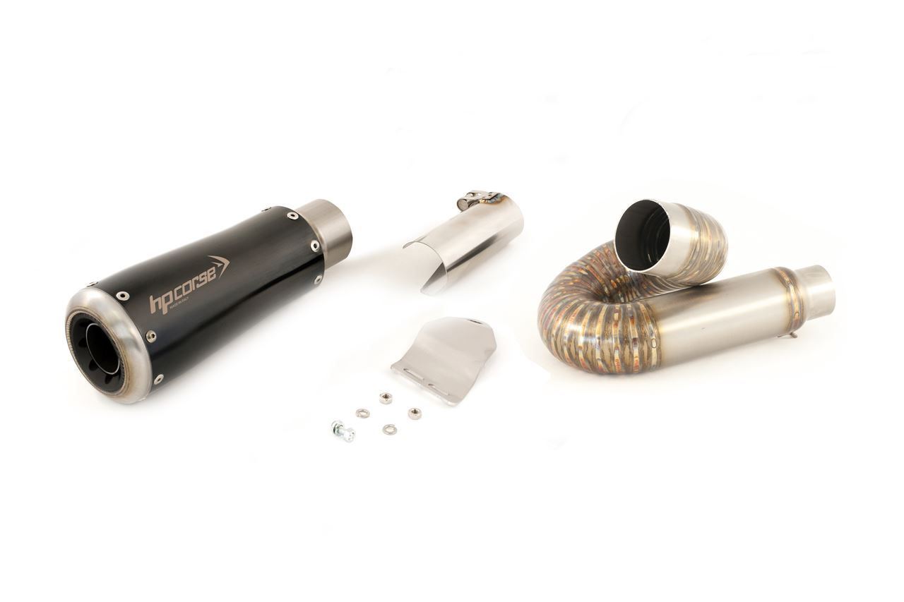 Silenziatore Racing HP Corse GP-07 Black con Db-Killer con Ghiera e Raccordo a Chiocciola per DUCATI MONSTER 797 2017-2020