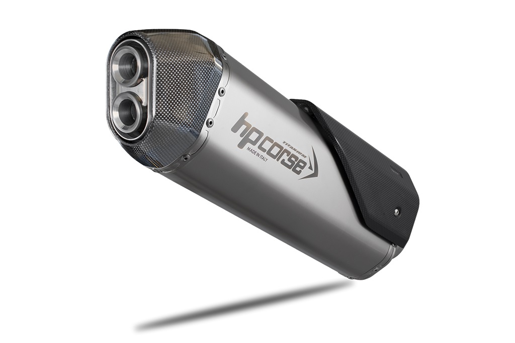 Silenziatore omologato HP Corse SPS Carbon Short Titanium per TRIUMPH TIGER 800 XC 2011-2018